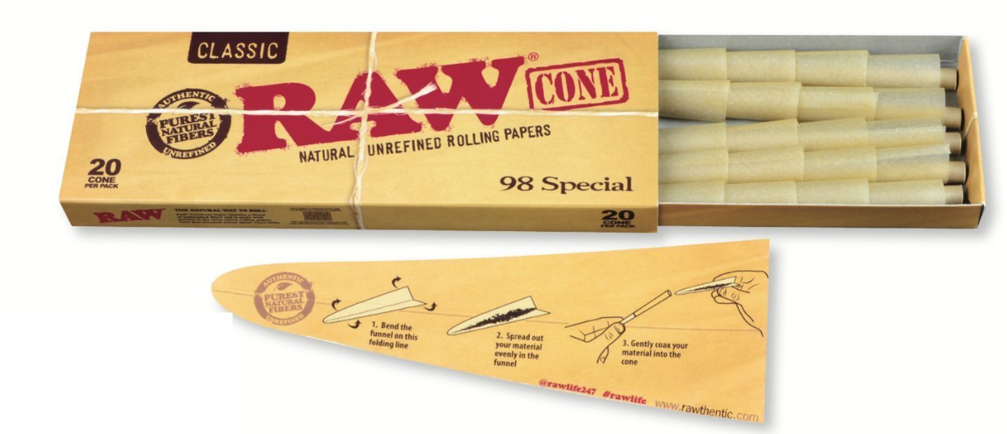 Raw 1 1/4 20PK Cones
