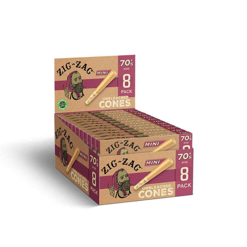 Zig Zag 70's Size Mini Unbleached Cones