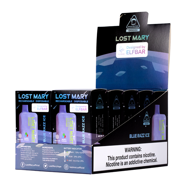 Lost Mary Blue Razz Ice 5% 5000 Puff