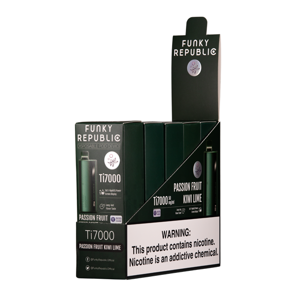 Funky Republic Passion Fruit Kiwi Lime 5% 7000 Puff