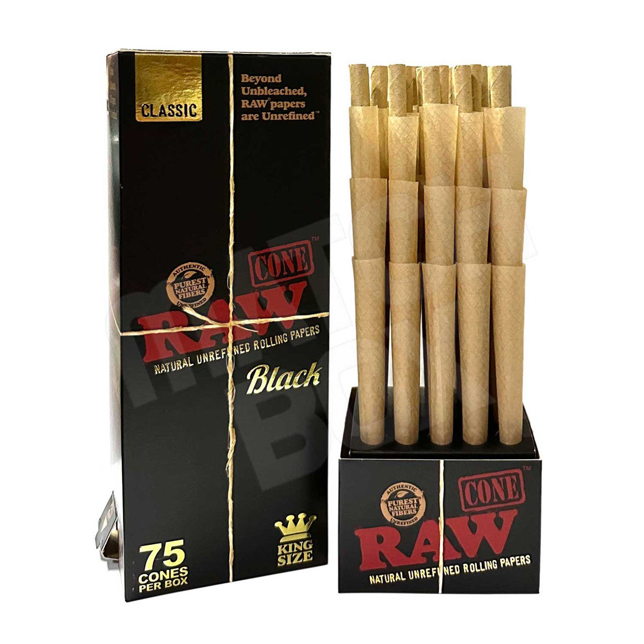 Raw Black 1/4 75ct Cones